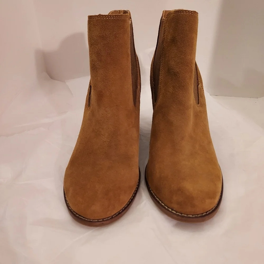 Lucky Brand "Yamka" Tan Suede Leather Wedge Bootes in Size 10 M - Picture 2 of 11